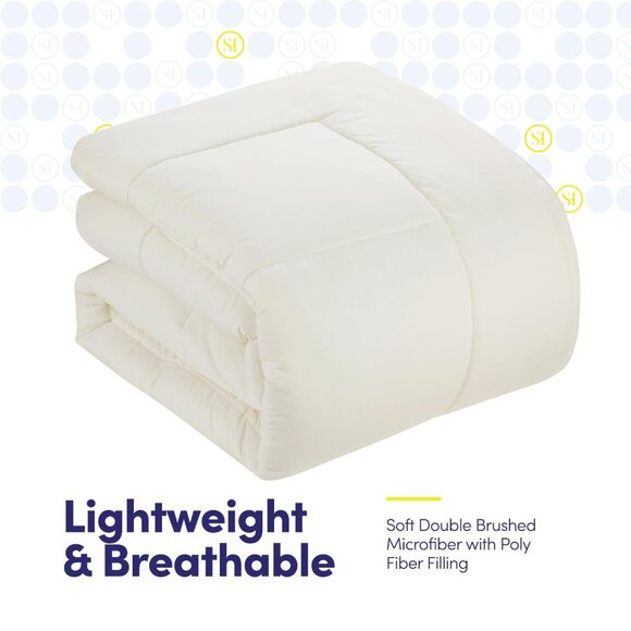 NWT Sweet Home Collection 7-Piece Comforter Set Ivory Off White Queen - Picture 5 of 9